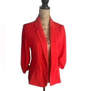 Red 3/4 length sleeve blazer